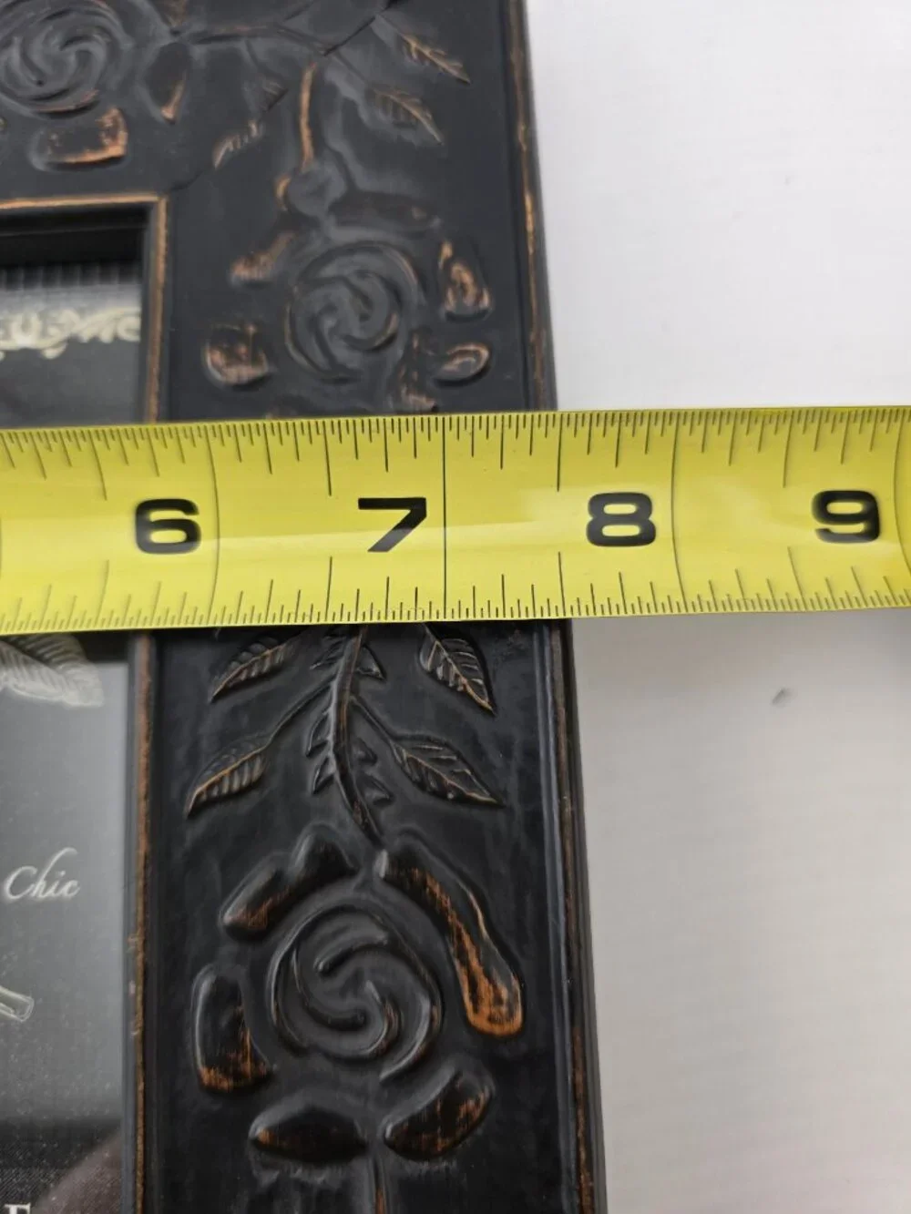 Sheffield Home Vintage Chic Black Rose Embossed Picture Frame 4x6 Inches READ